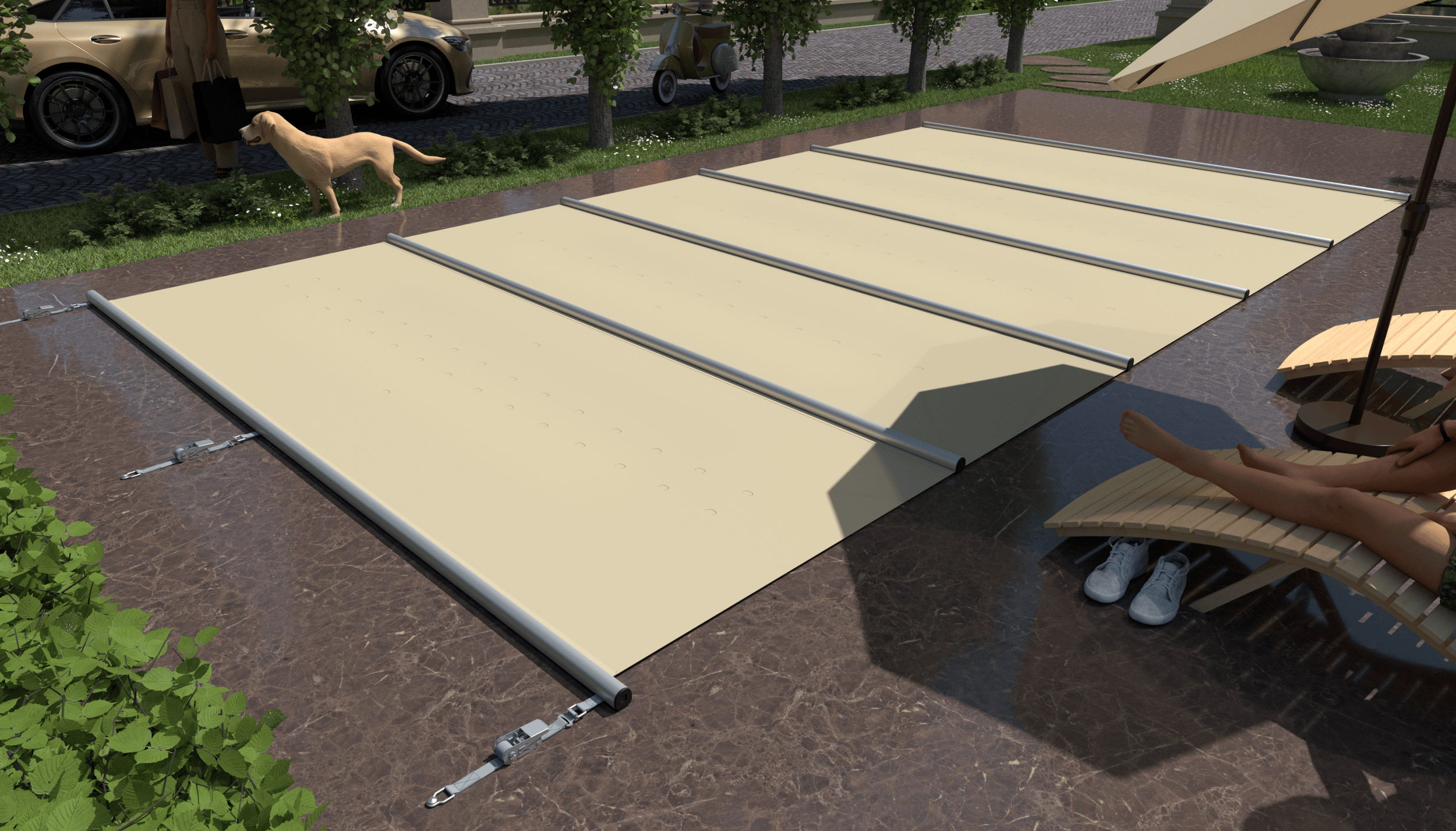 Safety pool cover Segment, easy replacement of segments