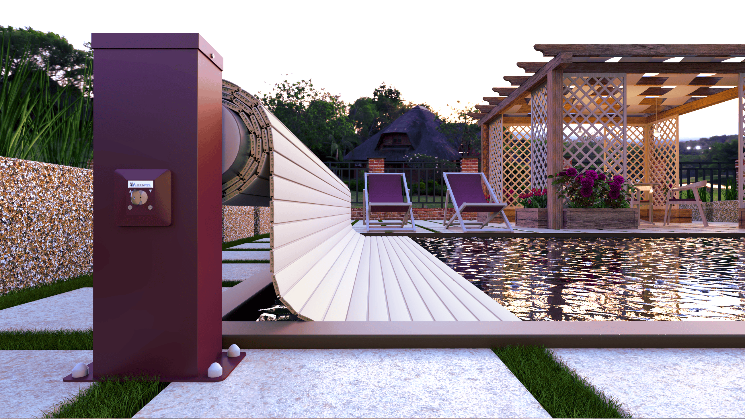 Steel winder, Liderpool roller shutters, pool covers