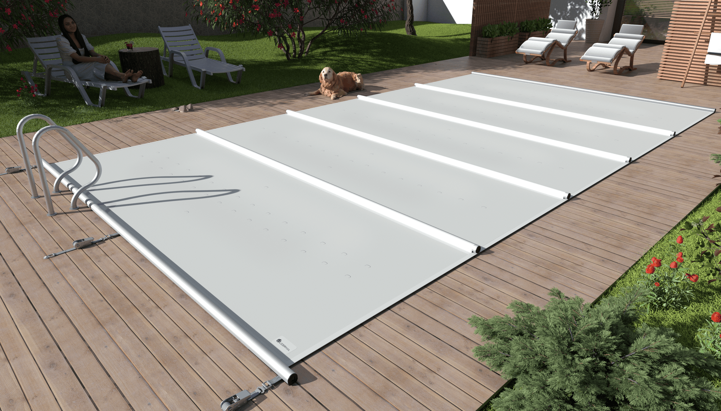 Tube / Tube Keder safety pool cover, cover made to measure for the pool